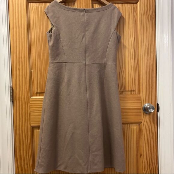Barneys New York Taupe Midi Wool Fully Lined Sleeveless Dress - Picture 2 of 9